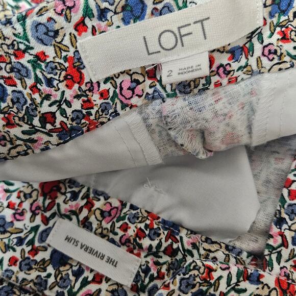 Loft Women’s Pants The Riviera Slim Floral Pattern Pockets Size 2 floral Spring - Picture 2 of 10